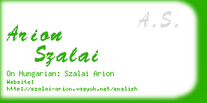 arion szalai business card